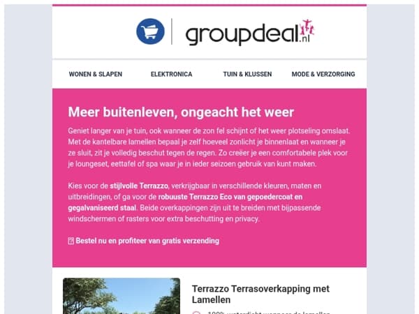 Jouw nieuwe terrasoverkapping, gratis thuisbezorgd ☀️