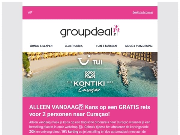 ALLEEN VANDAAG🎉 Kans op een GRATIS reis voor 2 personen naar Curaçao!