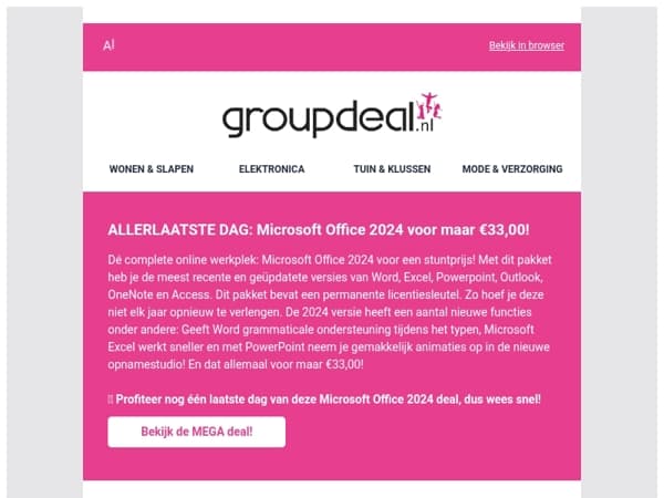 🚨 STUNTPRIJS: Microsoft Office 2024 voor maar €33,00! 🖥️