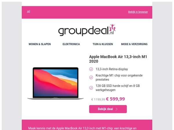 ALLEEN VANDAAG: MacBook Air M1 + GRATIS Office 2024