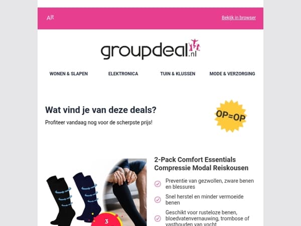 Ontdek de beste deals van vandaag!