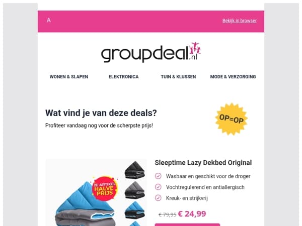 Bekijk de beste deals van de dag