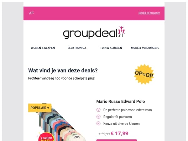 Bekijk de beste deals van de dag