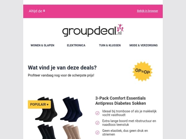 Bekijk de beste deals van de dag