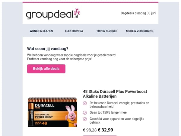 Ontdek de beste deals van vandaag!