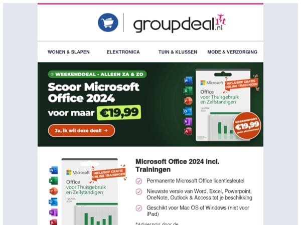 💻 Alleen dit weekend: Microsoft Office 2024 voor slechts € 19,99!