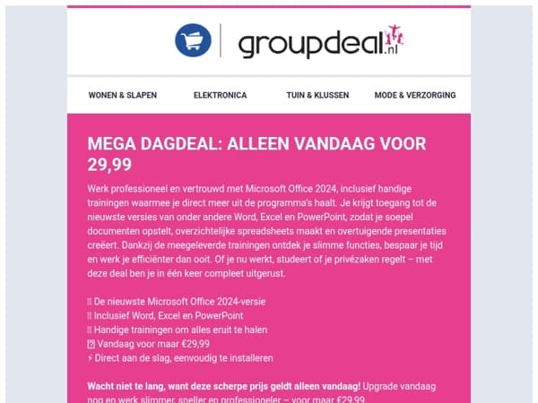 MEGA DAGDEAL: ALLEEN VANDAAG VOOR 29,99