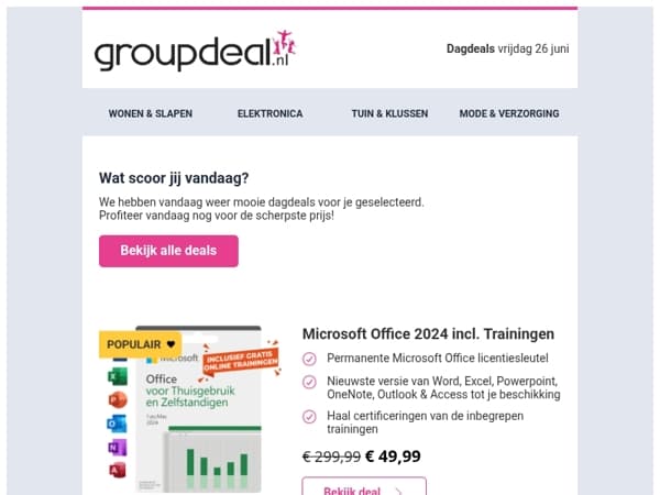 Ontdek de beste deals van vandaag!