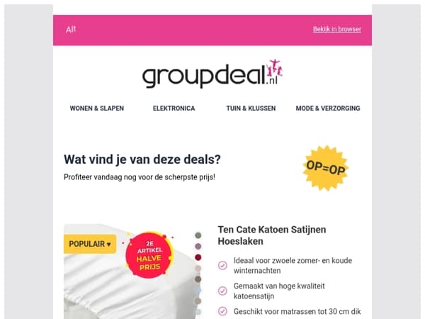 Ontdek de beste deals van vandaag!