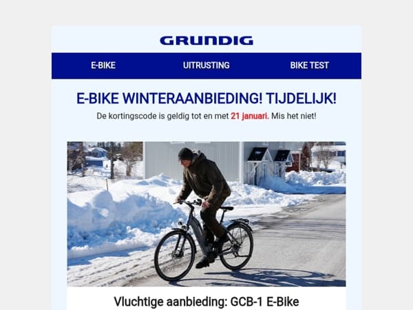 Laatste kans: €100 winterkorting op je E‑BIKE (vervalt 21 januari!)