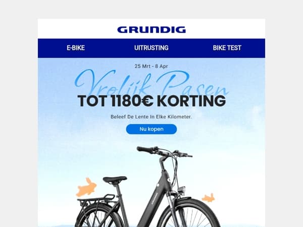 Klaar voor het voorjaar? Bespaar nu tot € 1.180 op onze e-bikes.🚲