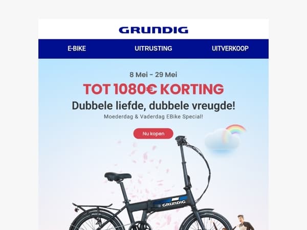 💝Vier het samen! Bespaar tot €1080! E-bikes voor gezinnen.