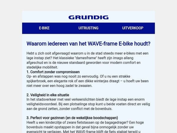 Waarom iedereen van het WAVE-frame E-bike houdt?
