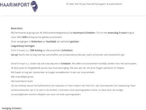 Faillissementsleegverkoop bij Haarimport Schiedam – Vanaf 50% Korting!