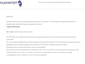 Faillissementsleegverkoop bij Haarimport – Vanaf 40% Korting!