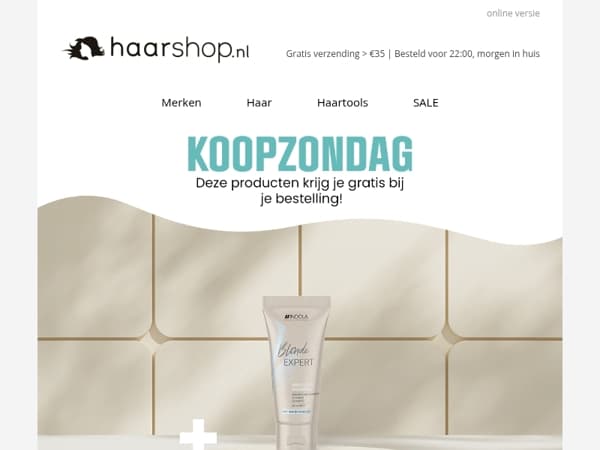 💥 Krijg deze zondag GRATIS producten bij je bestelling!