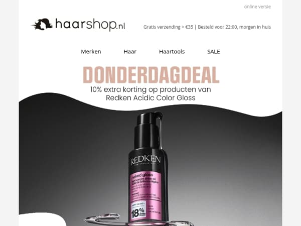 10% EXTRA korting op Redken Acidic Color Gloss  💥