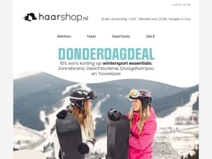 DonderDagDeal: 10% EXTRA korting op wintersport essentials ❄