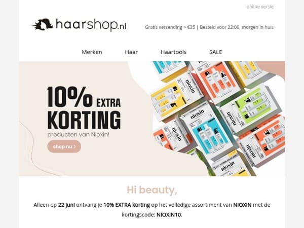 🙌  Meer volume, minder zorgen: 10% korting op NIOXIN