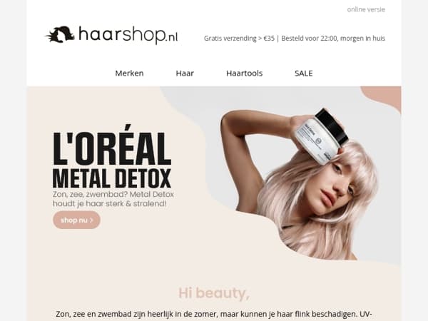 Zon, zee & chloor? Bescherm je haar met Metal Detox 💛