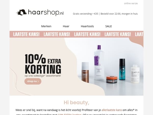 Vandaag is je laatste kans,  beauty ⏰
