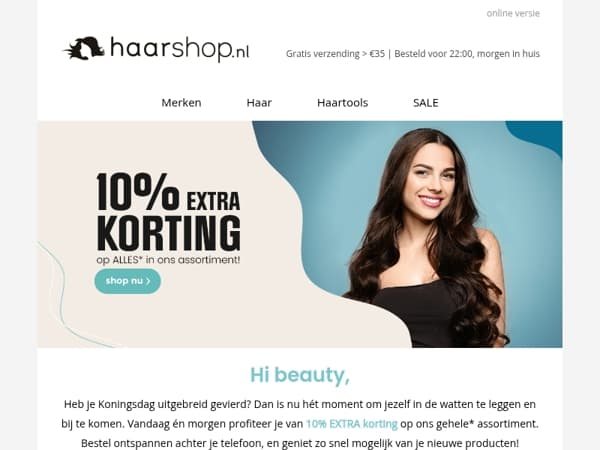 beauty, je krijgt nu 10% EXTRA korting op ALLES*