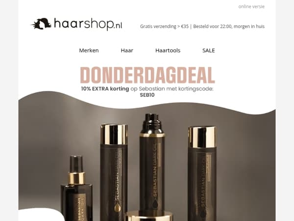 beauty, vandaag scoor je 10% extra op Sebastian  🙌