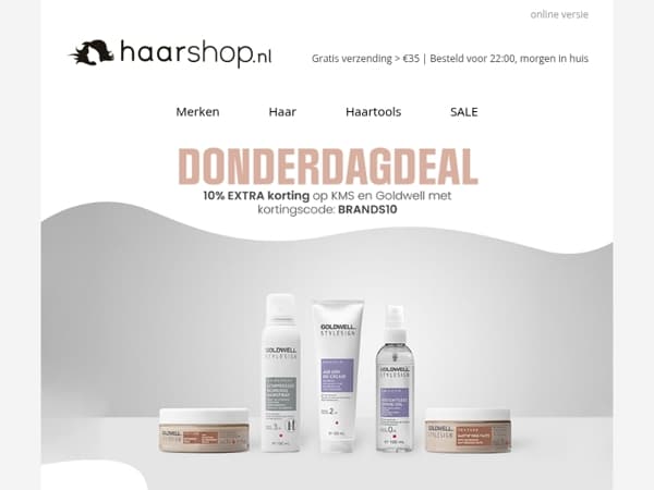 beauty, vandaag shop je KMS & Goldwell met EXTRA korting  ✅