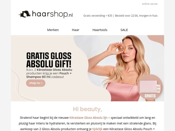 Krijg een Kérastase Gloss Absolu Pouch & Shampoo cadeau 😍