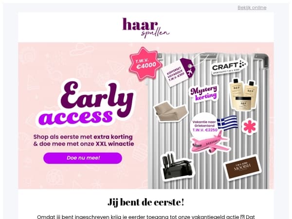 Psst... jij hebt Early Access ✈️