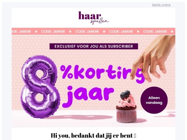 Hoera, 8 jaar Haarspullen! Daarom trakteren wij 🎁