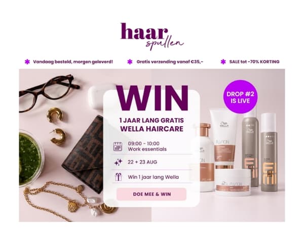 Je laatste kans op een jaar gratis Wella 🎁