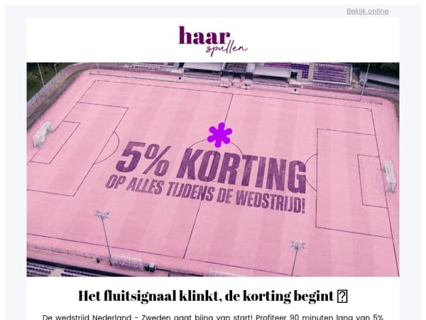 Scoor 5% extra korting op ALLES ⚽