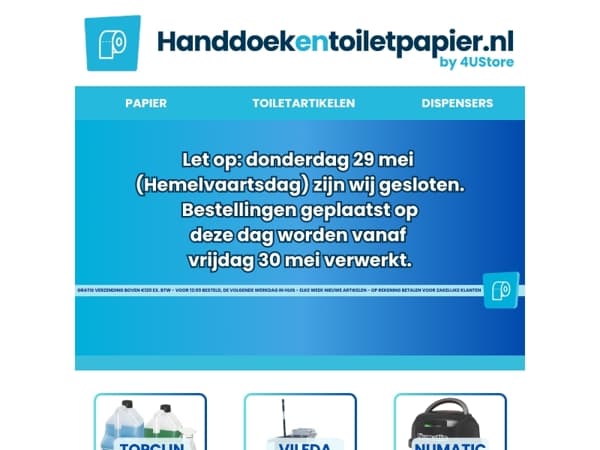 🌤️Op 29 mei zijn we er even tussenuit!