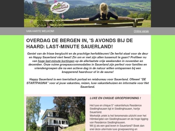 Overdag de bergen in, 's avonds bij de haard, last-minute Sauerland!