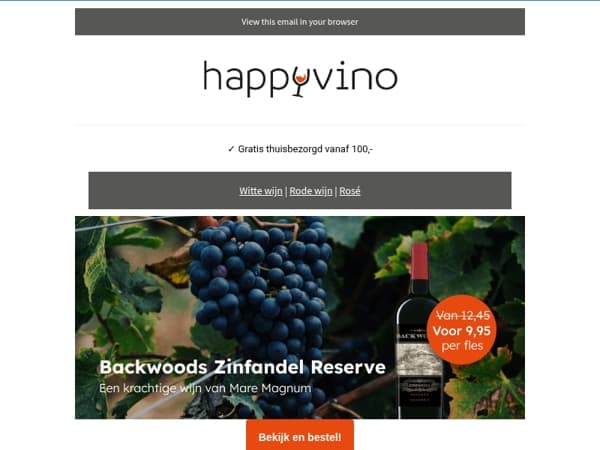 Laatste dag: Backwoods Zinfandel nu voor €9,95!