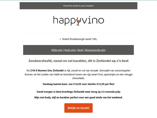 Laatste dag: Z1N Il Numero Uno Zinfandel voor €12,95!