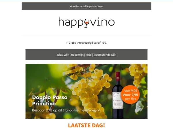 Laatste dag: Doppio Passo Primitivo voor €7,95!