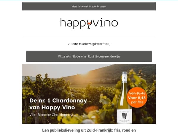 Villa Blanche Chardonnay nu voor €8,45!
