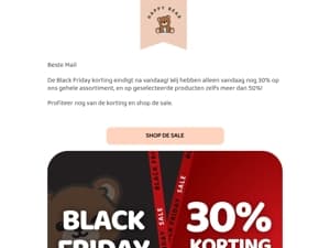 Laatste dag: 30% korting op alles