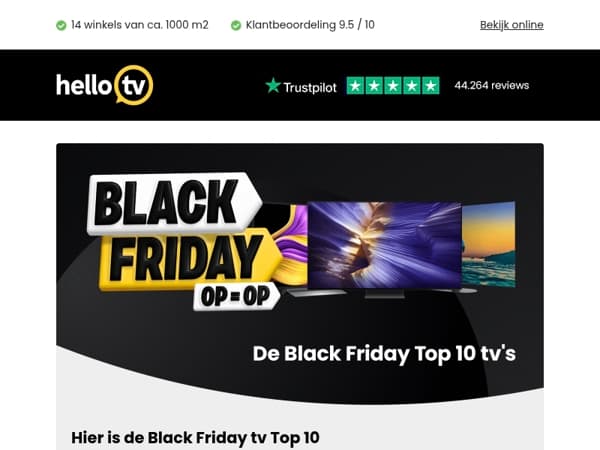 Top 10 tv’s voor Black Friday – mis deze niet
