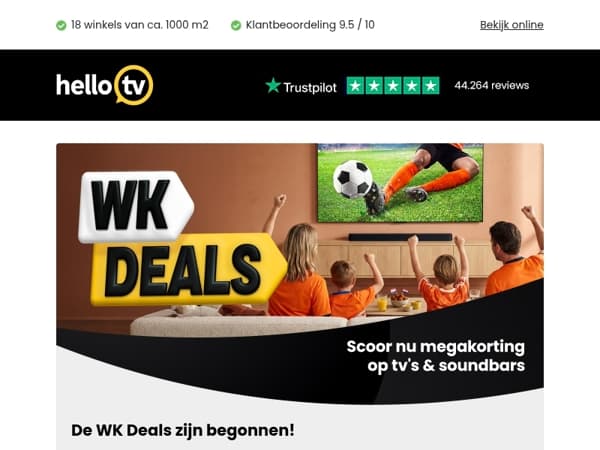 De WK Deals zijn begonnen!