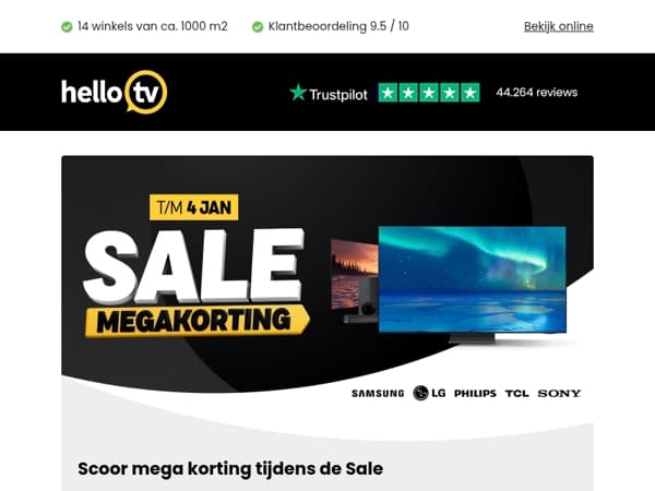 Het is Sale bij HelloTV!