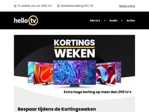 Bespaar tijdens de HelloTV Kortingsweken
