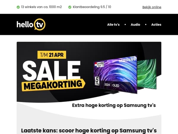 Laatste kans: de Samsung Sale eindigt bijna!