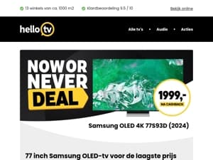 📢 NOW OR NEVER: deze XXL Samsung OLED-tv was nog nooit zo goedkoop!