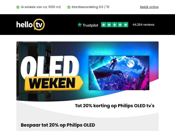 Tot 20% korting op Philips OLED tv's