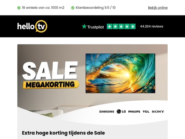 Het is Sale bij HelloTV