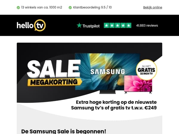Samsung Sale bij HelloTV!