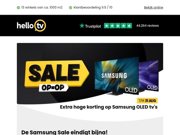 De Samsung Sale eindigt bijna